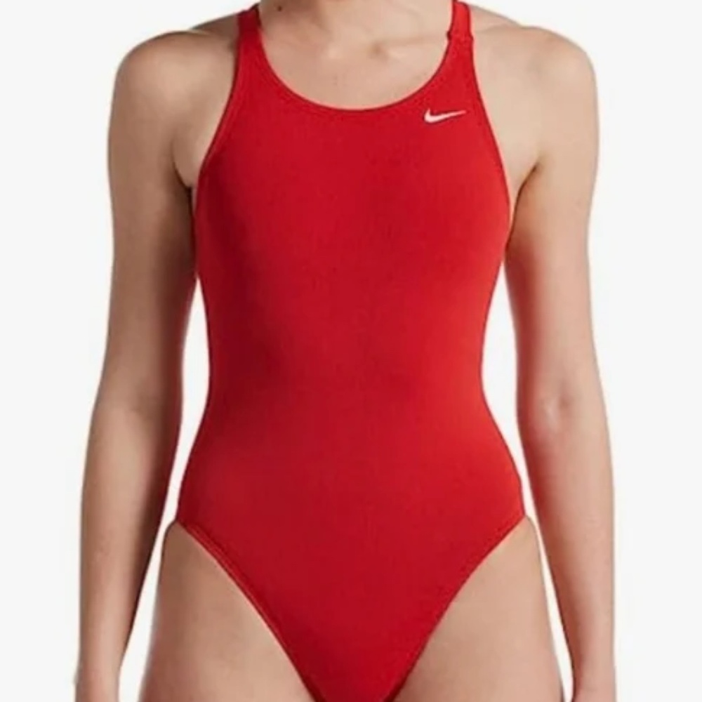 Nike HydraStrong University Red Racerback I Piece Swimsuit Size 34 / 8